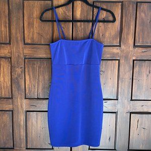 NWOT OU Bright Blue Bodycon Dress